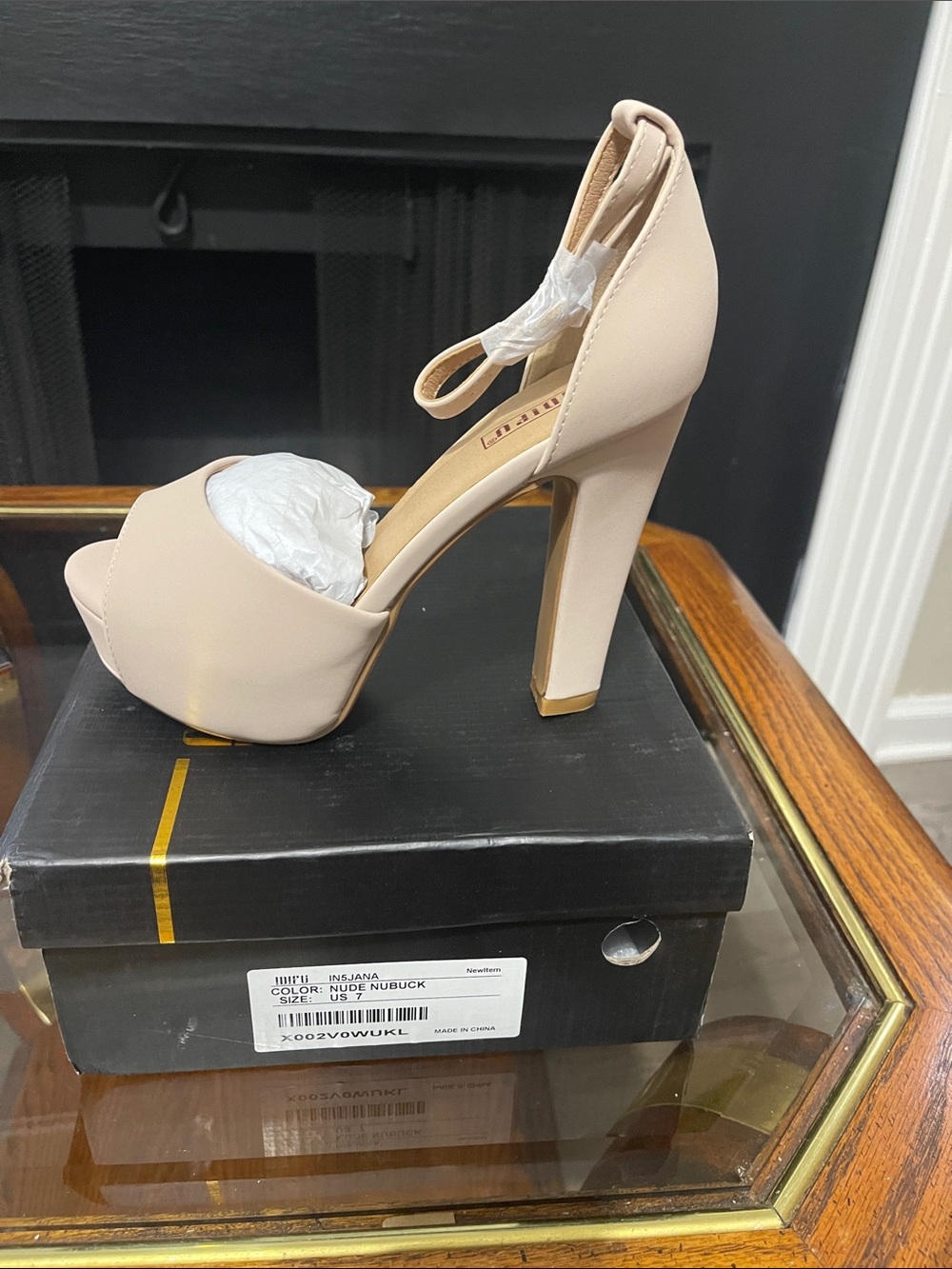 IDIFU Blush Nude Platform High Heel Sandals